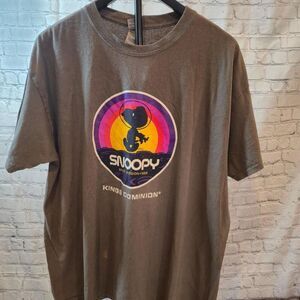 Peanuts Men's Brown and Grey T-shirt